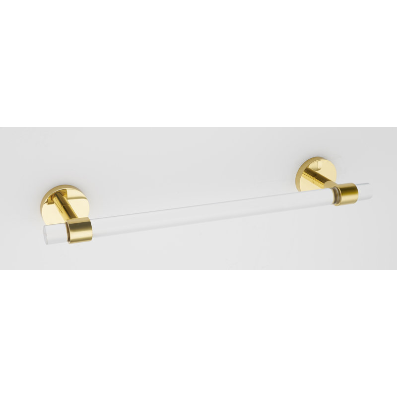 12" Wall Mounted Towel Bar, Polished Brass Not Lacquered