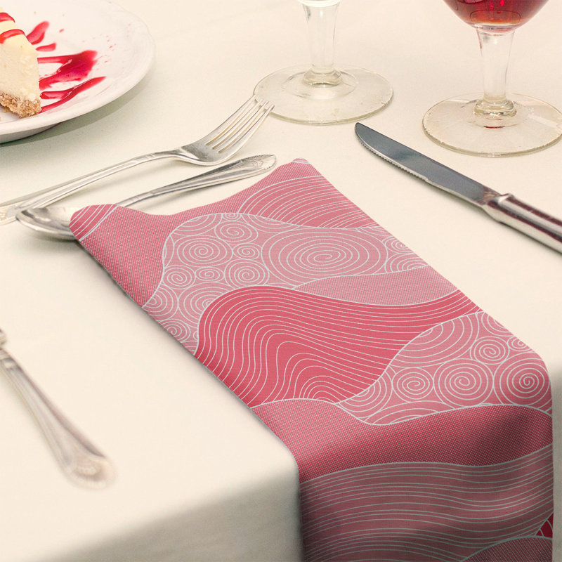 Serviette de coton à ondulations à la main, H 0,1 po x l 22 po x P 22 po, Rouge, Sergé de polyester