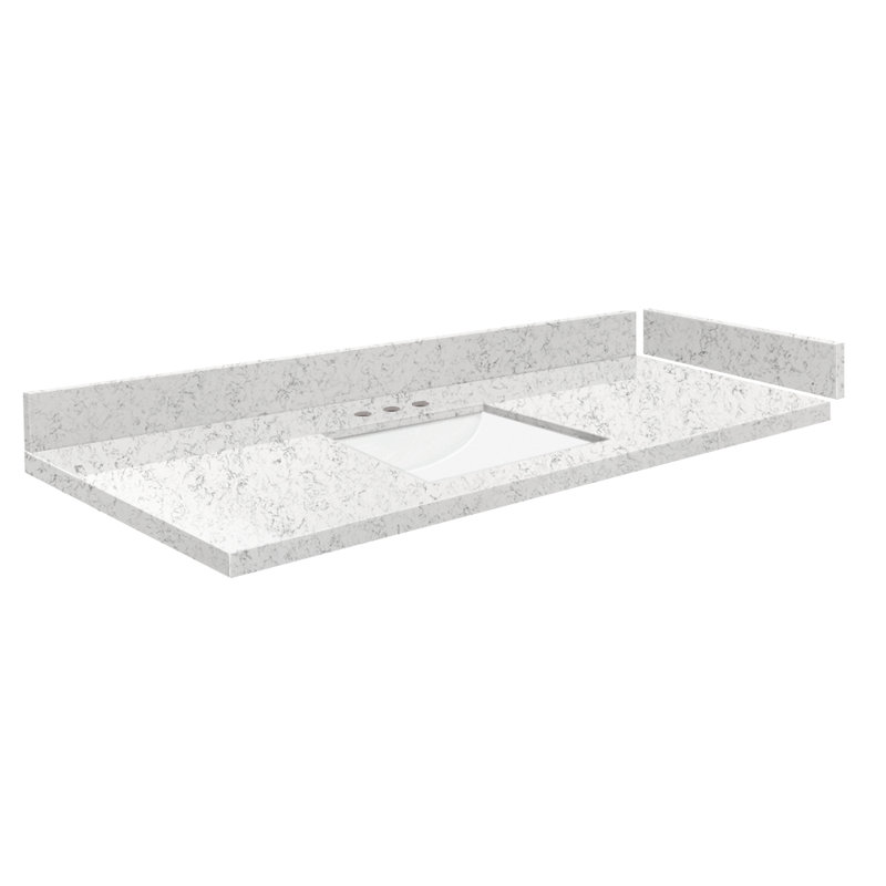 54,75 comptoir de meuble-lavabo simple avec 3 trous de robinet, Lyra