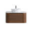 Élégant meuble-lavabo courbé avec lavabo blanc Carrara et porte-serviettes-1478224093-1478224094