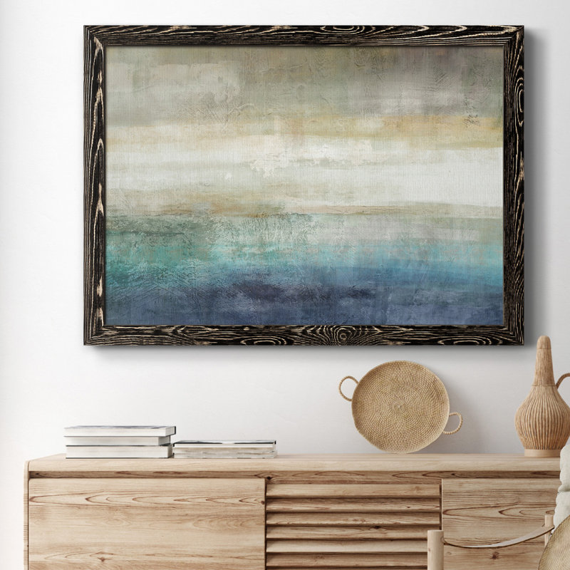 Mountain Lake - Reproduction d'art sur toile encadrée, H 37,5 po x l 27,5 po x P 1,5 po, Noir