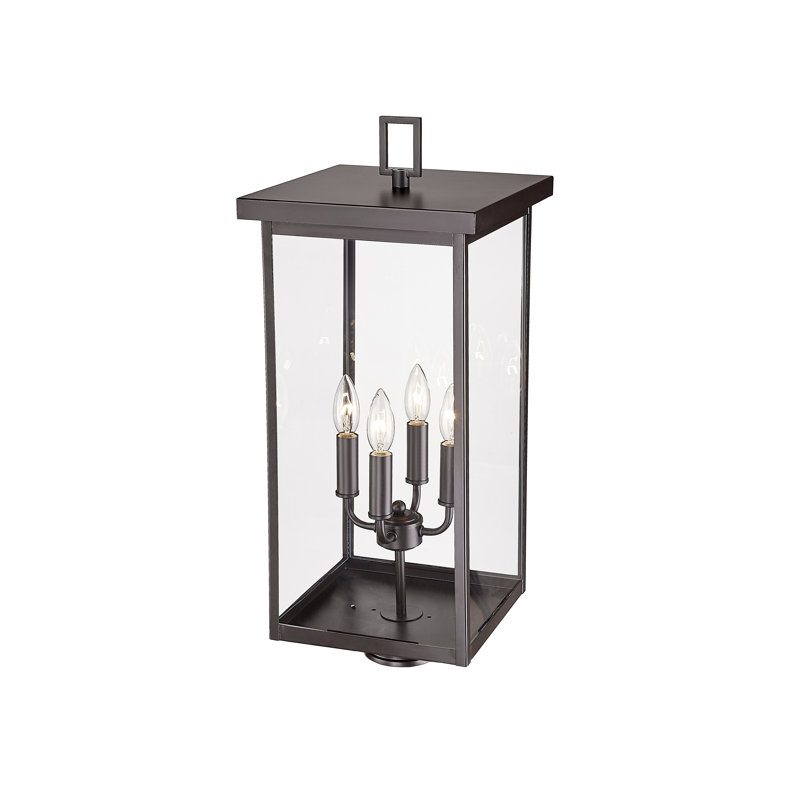 Barkeley 4 Light 26.13" Tall Outdoor Single Head Post Light, Powder Coated Bronze