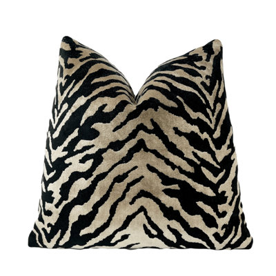 Velvet Zebra Print Throw Pillow Cover