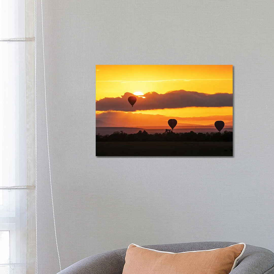 Hot Air Balloons In Surise Orange Africa Sky von Susan Richey - Gallery-Wrapped Canvas Giclée