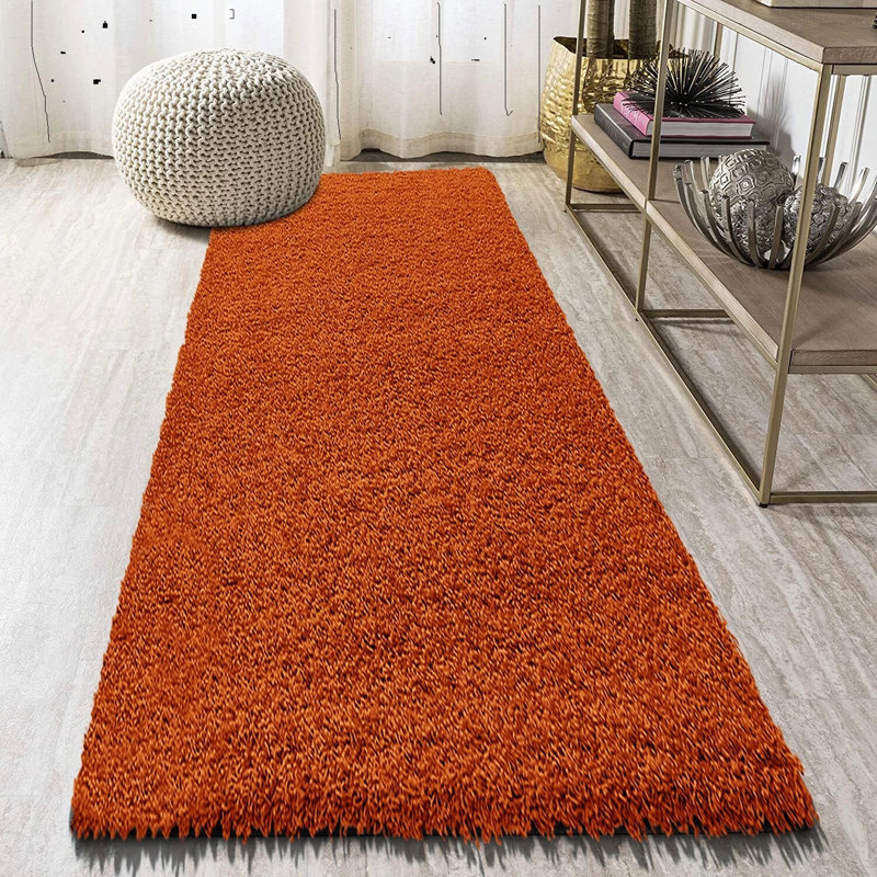 Solid Colour Shag Area Rug, Runner 60 x 220 cm