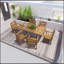 Table de salle à manger durable en teck avec pieds en aluminium en forme de X pour une utilisation à l'extérieur, parfaite pour la terrasse et le jardin.