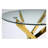 35.43" Round Tempered Glass Table – Gold Iron Frame, Modern Design-130029577