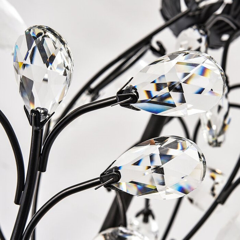 Elisabete 7 - Light Dimmable Vintage Crystal Branch Chandeliers, Black