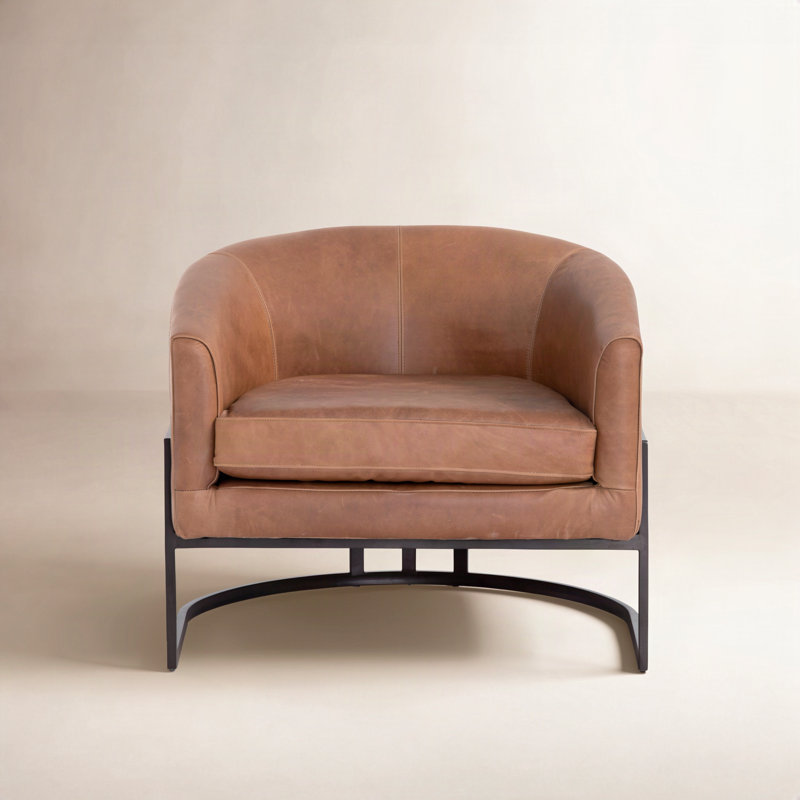 Corbin Barrel Chair, Chaps Sand Top Grain Leather