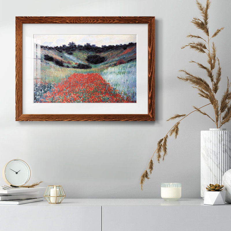 Champ de coquelicots à Giverny par Monet, Érable, H 22 po x l 32 po x P 1,5 po