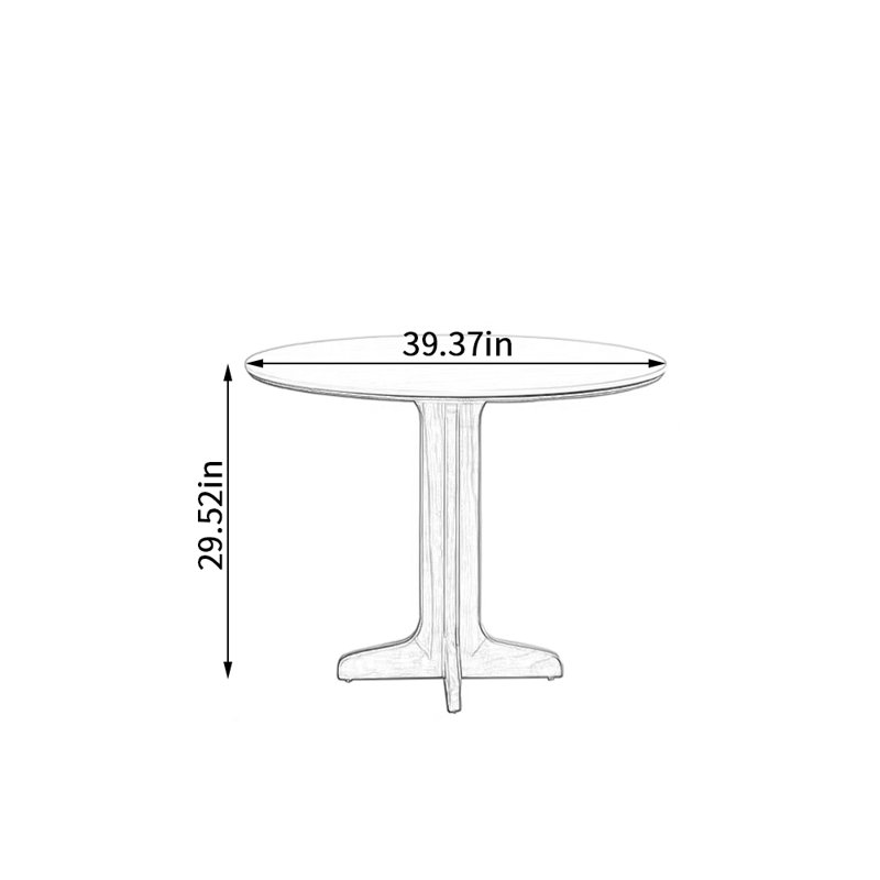 Rond en bois de frêne Spalding, H 29,52 po x l 39,37 po x P 39,37 po