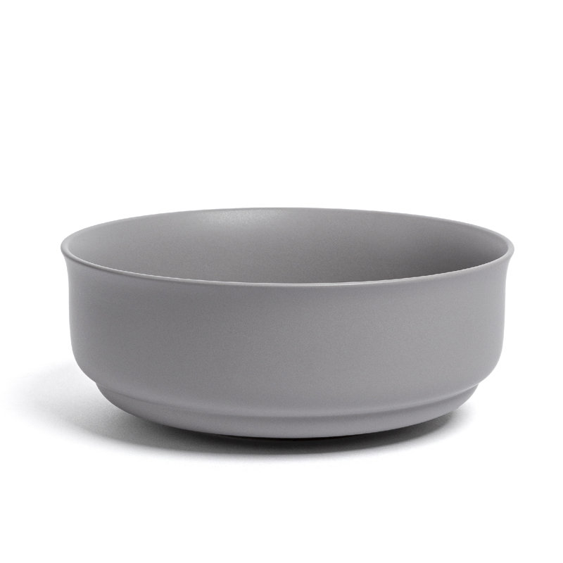over&back Rimmed Semi Hand-Finished Stoneware 10" Serving Bowl, Charcoal Gray