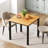 Small Square Dining Table- 31-1/2'' Sturdy And Heavy Duty Writing Desk For Small Spaces And Writing Table Desk, Teak Color Desktop & Black Frame