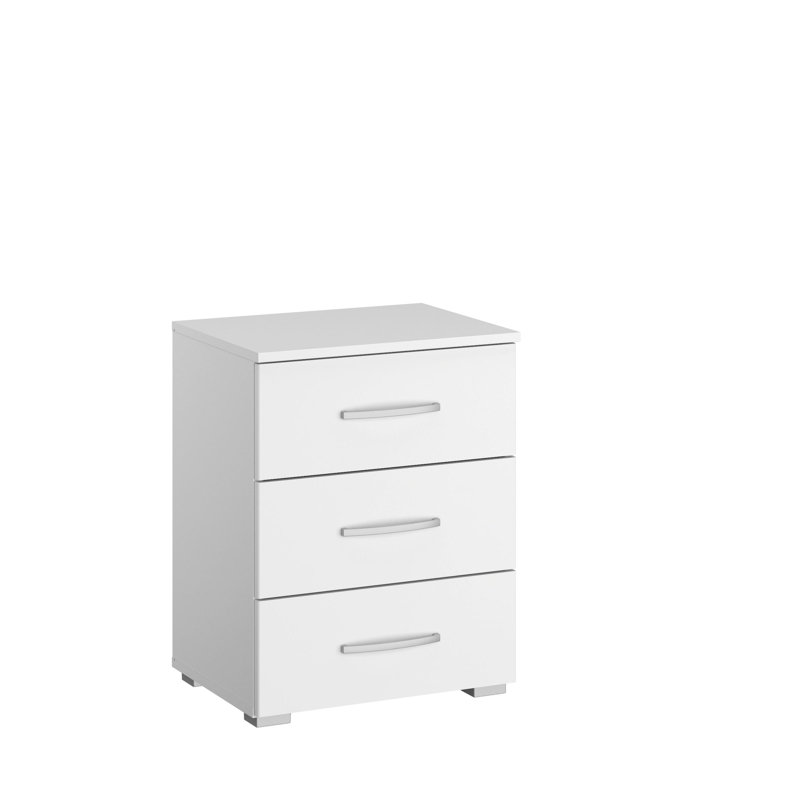 Aditio 3 Drawer Bedside Table, Alpine white