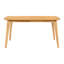 Table de salle à manger 5 pièces Style, table rectangulaire, chaises à dossier incurvé rembourrées en tissu beige, finition chêne naturel, sièges 4