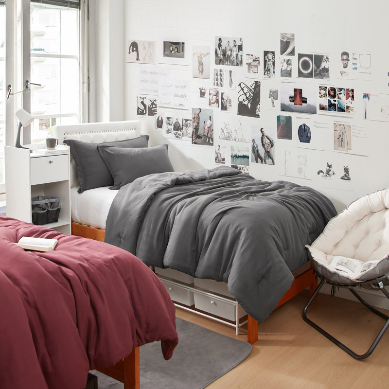 Ensemble d'édredon pour lit simple TG, Gris granite