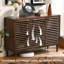 Armoire de rangement moderne à 3 portes Jahey avec tablettes réglables, portes à lattes-1775882685