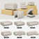 Chenille Storage Ottoman, Footstool Module Part for Chenille Sectional Sofa
