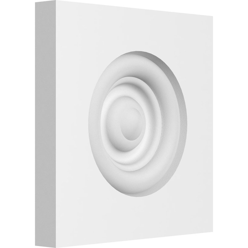 Standard Sedgwick Bullseye Rosette with Square Edge, 4" H x 4" W x 0.5" D