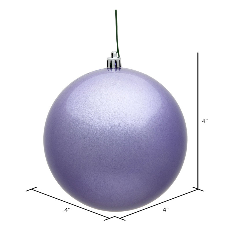 Ornement boule des Fêtes seulement, Lavande, H 4 po x l 4 po x P 4 po