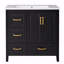 Meuble-lavabo 36 po avec lavabo, une armoire avec portes à fermeture douce, 4 tiroirs à fermeture douce, poignées en métal-374902494