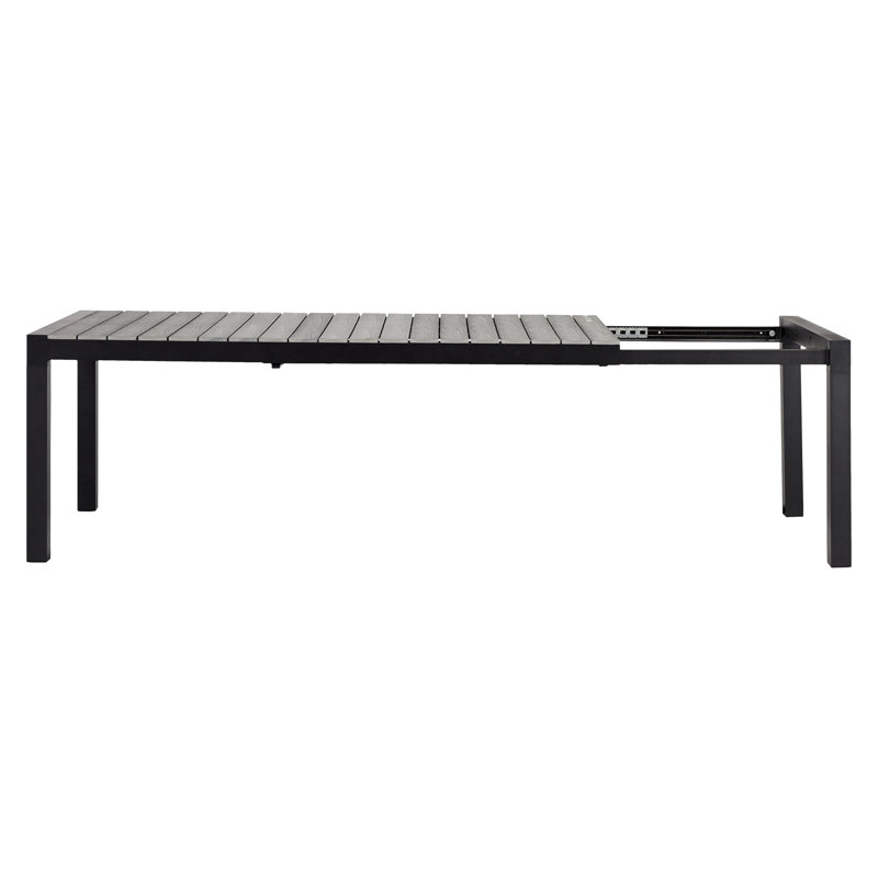 Marial Rectangular Metal Outdoor Dining Table , 205cm W 100cm D, Grey