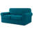 3 Piece Stretch Jacquard Couch Cover, Sofa Slipcover for 2 Cushion Couch, Machine Washable Furniture Protector(Loveseat, Turquoise)-1232154918