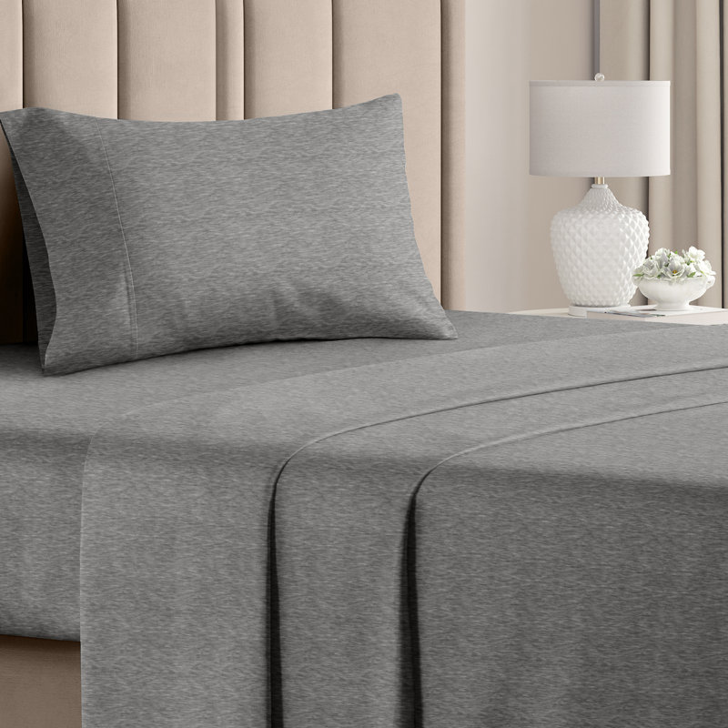 Premium Cooling, Soft & Wrinkle Free Sheet Set - Ultra Soft & Premium Hotel Luxury Bed Sheet Set, Heathered Gray