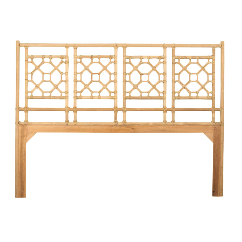 Lattice Back Platform Bed, King, Natural