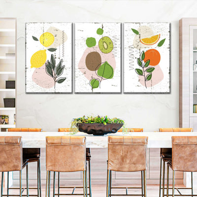 " Abstract Sour Fruits " 3 - Pieces
