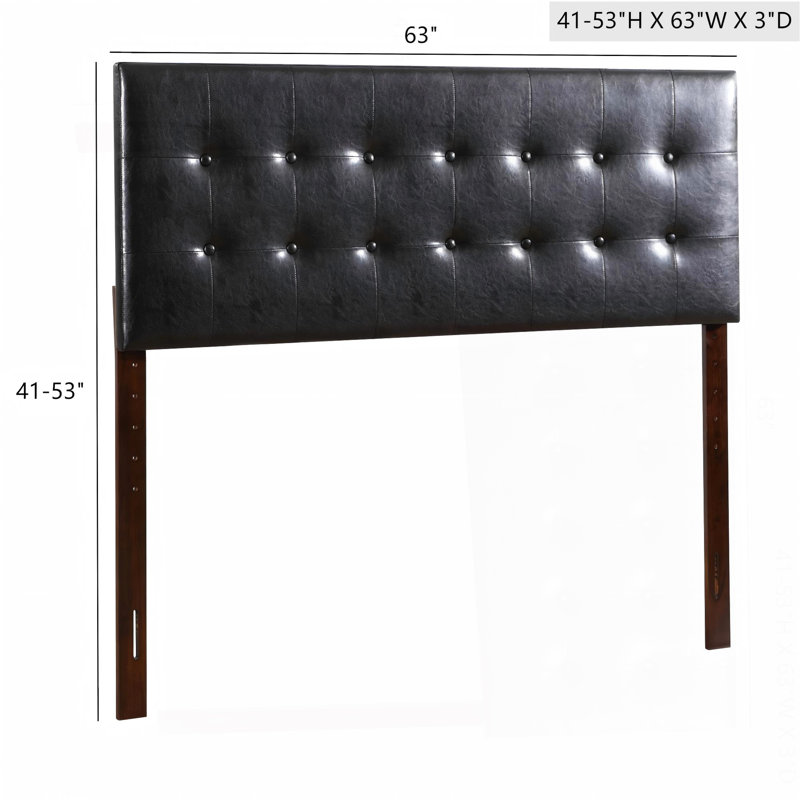 Tête de lit tapissier élégante pour chambre à coucher, Noir, noir, noir, noir, Grand lit