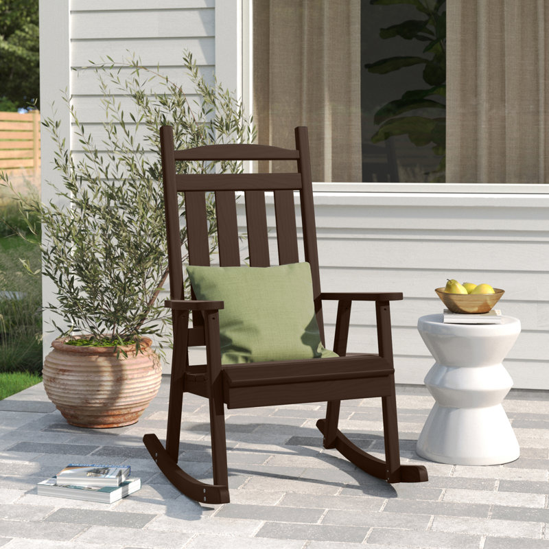 Chaise berçante en bois massif Beda Classic, Noyer