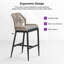 Ensemble de 2 tabourets de bar mauve en aluminium recyclé H 28 po H 3 po-102461367-120380922