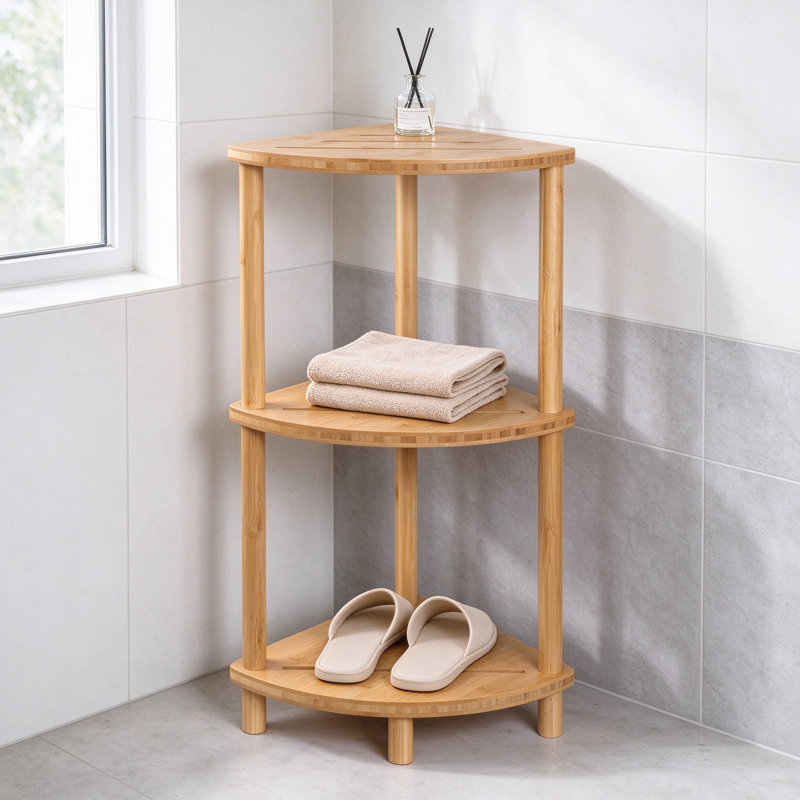 Freestanding Bamboo Shower Shelf