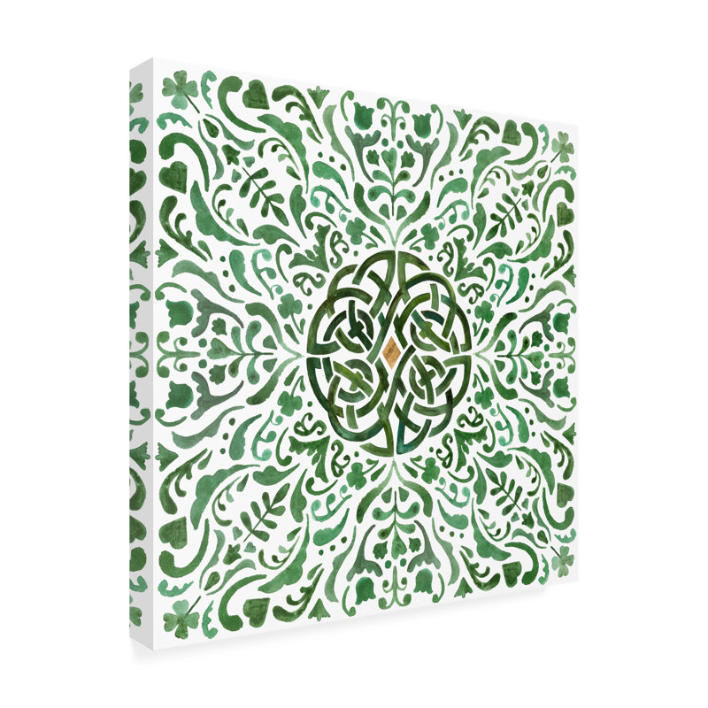 «Celtic Knot II» par Victoria Borges - peinture sur toile tendue, H 14 po x l 14 po x P 2 po