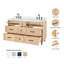 Meuble-lavabo à double cuve en bois massif 60 po ARIEL Monrow-99405064-131238901-131238906