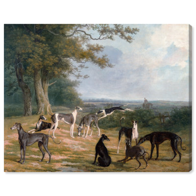 Animals 'Nine Greyhounds By Jacques Laurent Agasse' Dogs And Puppies By Oliver Gal Wall Art Print