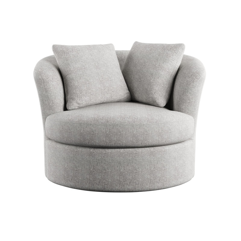 Thamm Upholstered Swivel Chair with Throw Pillows