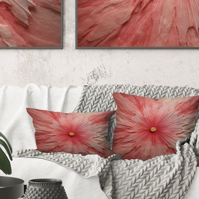 Coussin décoratif rétro imprimé rétro rose et éthéré II