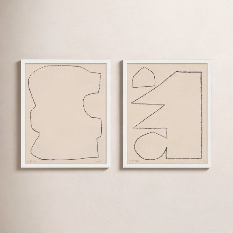 Freya 9 and 10 par Michael Kempen - Ensemble de 2 reproductions de cadres photo, H 20 po x l 16 po x P 1,25 po, Blanc