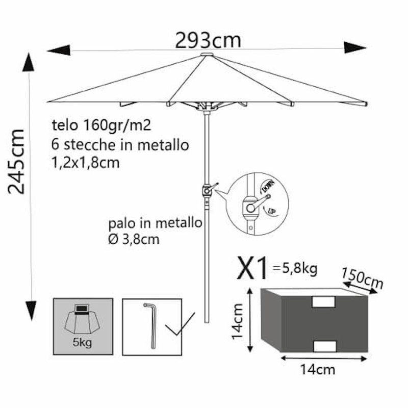 293cm Market Parasol