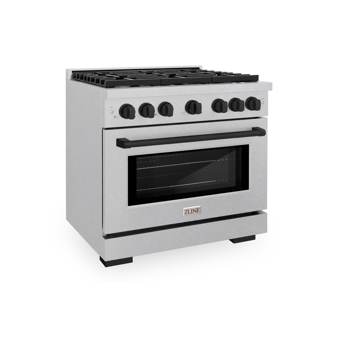 ZLINE Autograph 36 in. Paramount Satin Steel Gas Range w/ 6 Burners & Accents ZLINE 