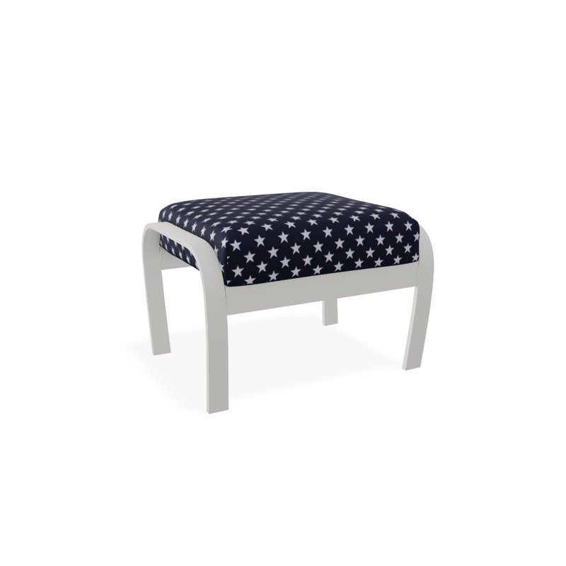 Repose-pieds avec coussin Askar, Neige texturée, Betsy