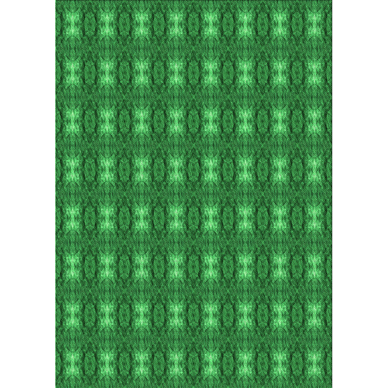 Tapis décoratif vert en laine ikat, Rectangle 3 pi x 5 pi