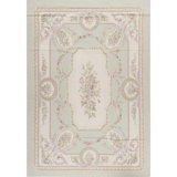 Hand-Knotted High-Quality Light Green and Ivory Area Rug