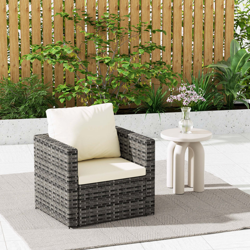 Outdoor Rattan Wicker Sofa Patio Furniture Seating Group Set, Beige