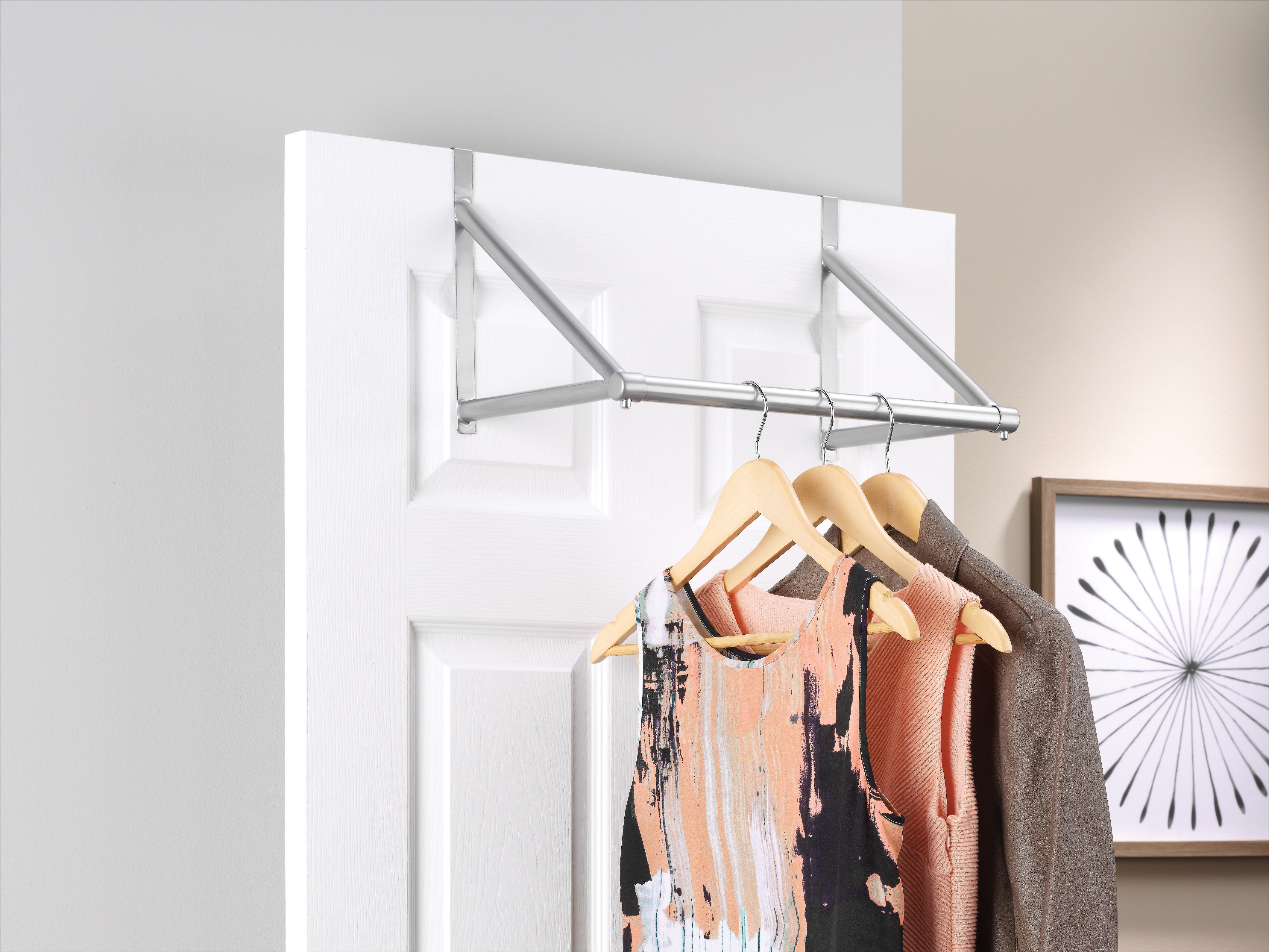 Closet Rod Ceiling Suspended Clothes Rail Sloped Ceiling Clothes
