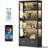 "5-Tier Tempered Glass Display Cabinet with LED Lights, Curio Cabinet with Adjustable Shelves for Home & Office-114313945
