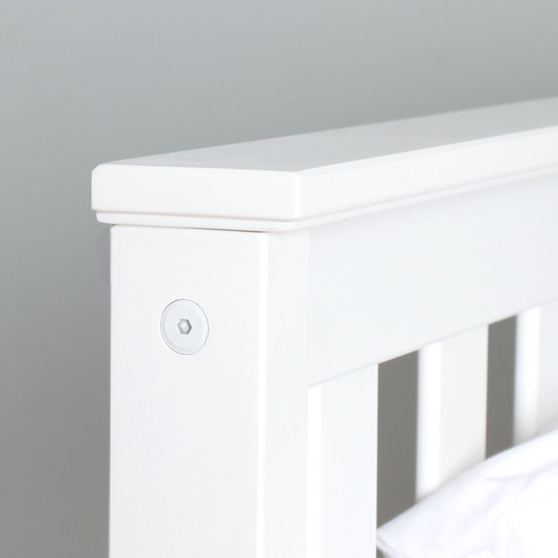 Bolin Kids Solid Wood Platform Bed, White, Queen