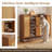 7 Tiers 32 Pairs Shoe Rack, Bamboo Shoes Storage Cabinet With Rattan Doors, Free Standing Organizer For Entryway